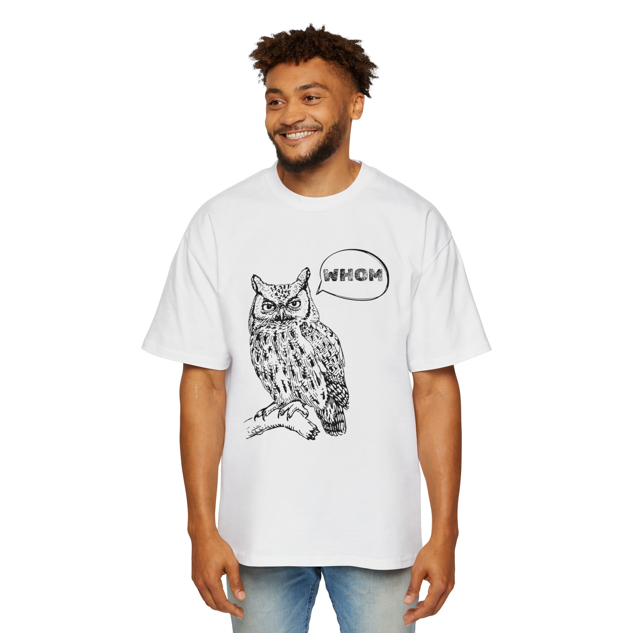 Men's Heavy Oversized Tee : Owl Tee Shirt