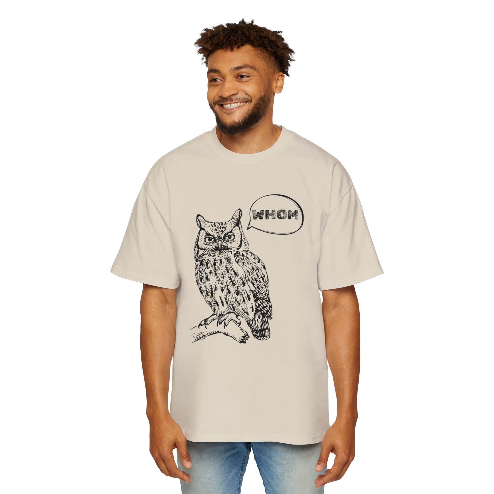 Men's Heavy Oversized Tee : Owl Tee Shirt