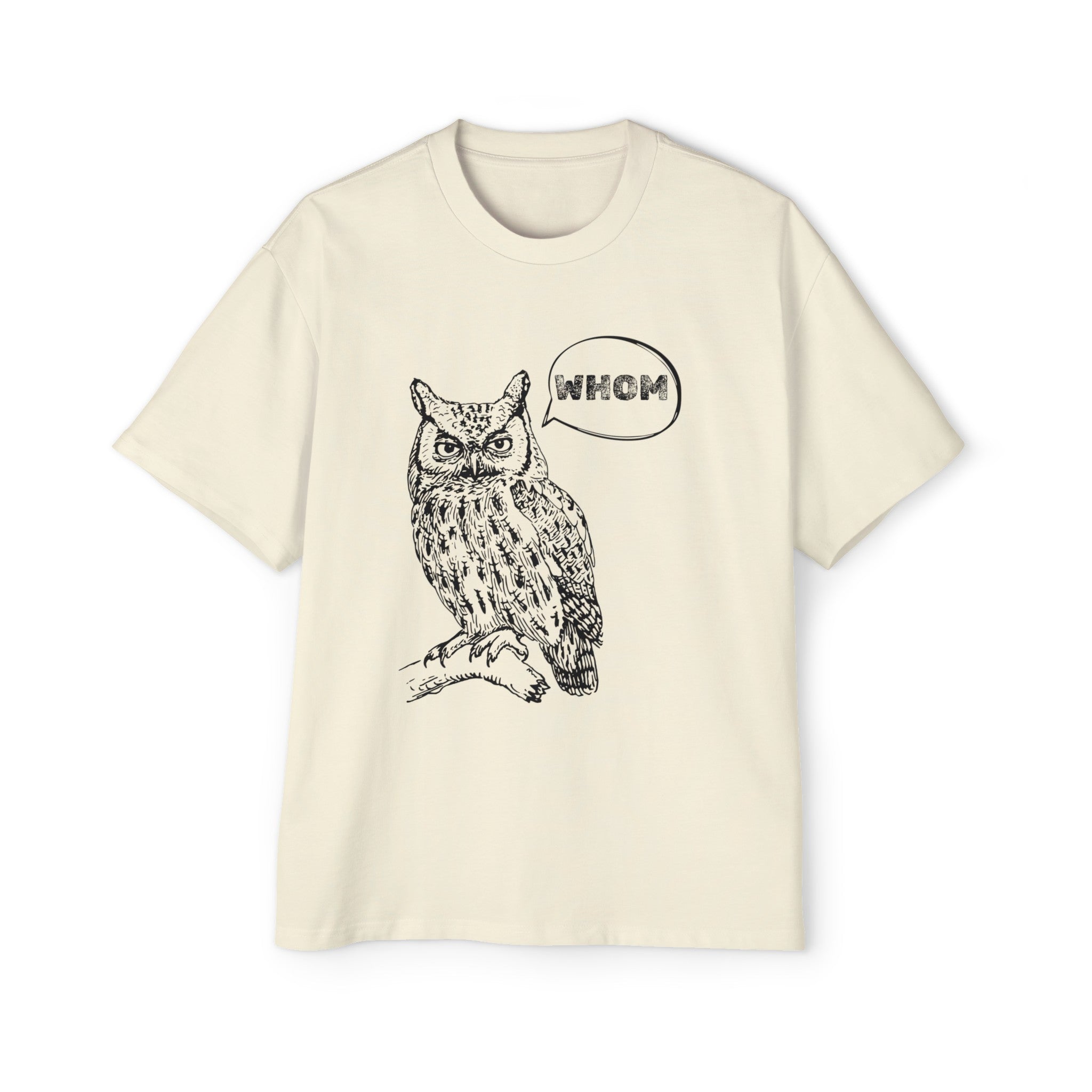 Men's Heavy Oversized Tee : Owl Tee Shirt