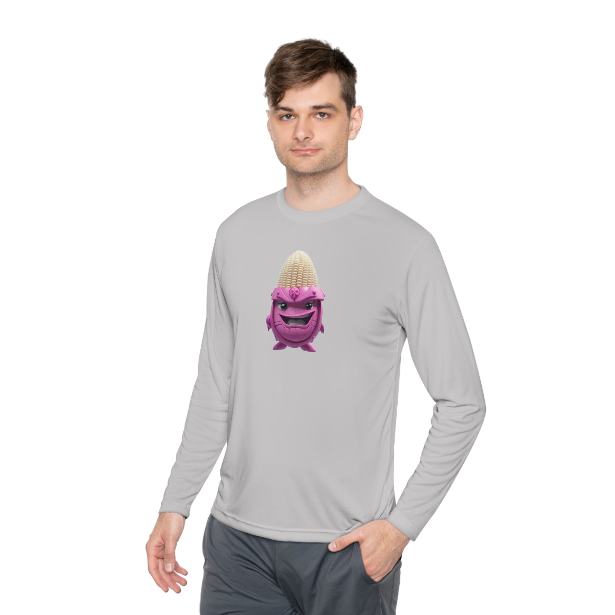 Unisex Lightweight Long Sleeve Tee : Corn Shirt | Cute Cartoon Shirt | Cornelius Shirt