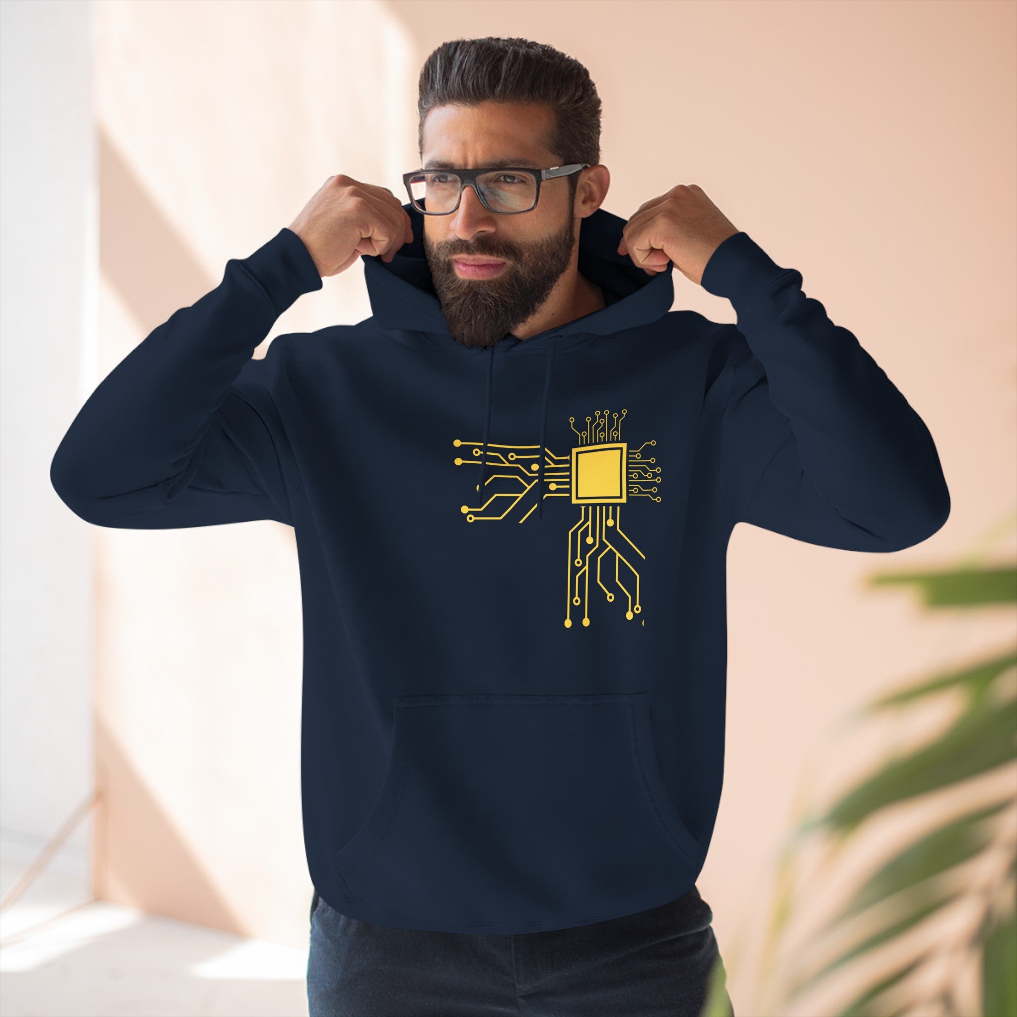 Three-Panel Fleece Hoodie - Tech Hoodie