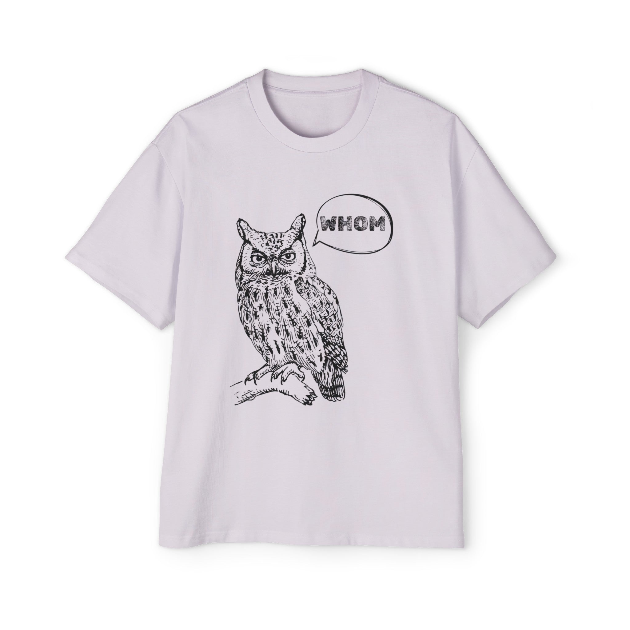 Men's Heavy Oversized Tee : Owl Tee Shirt