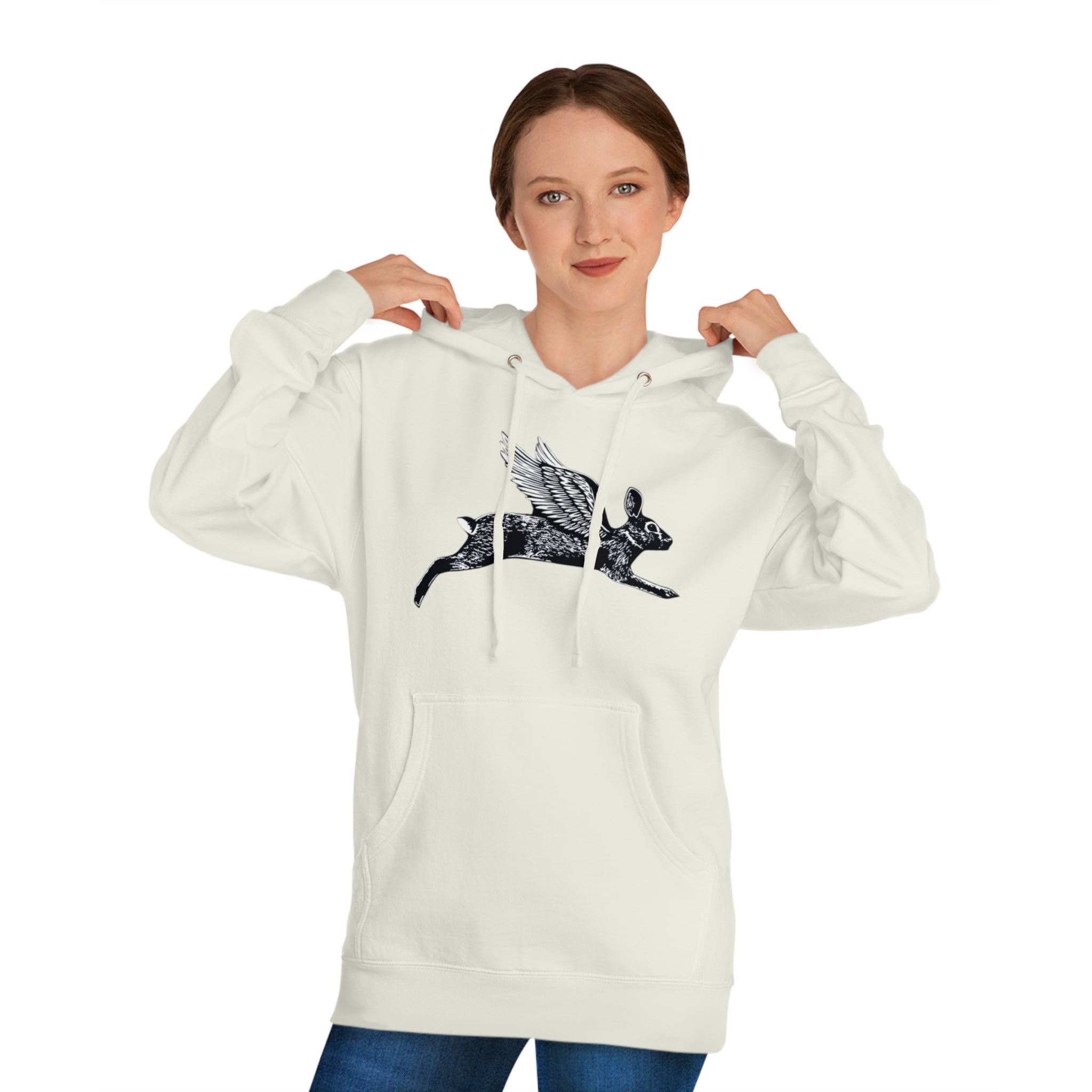 Unisex Hooded Sweatshirt : Flying Rabbit Sweatshirt