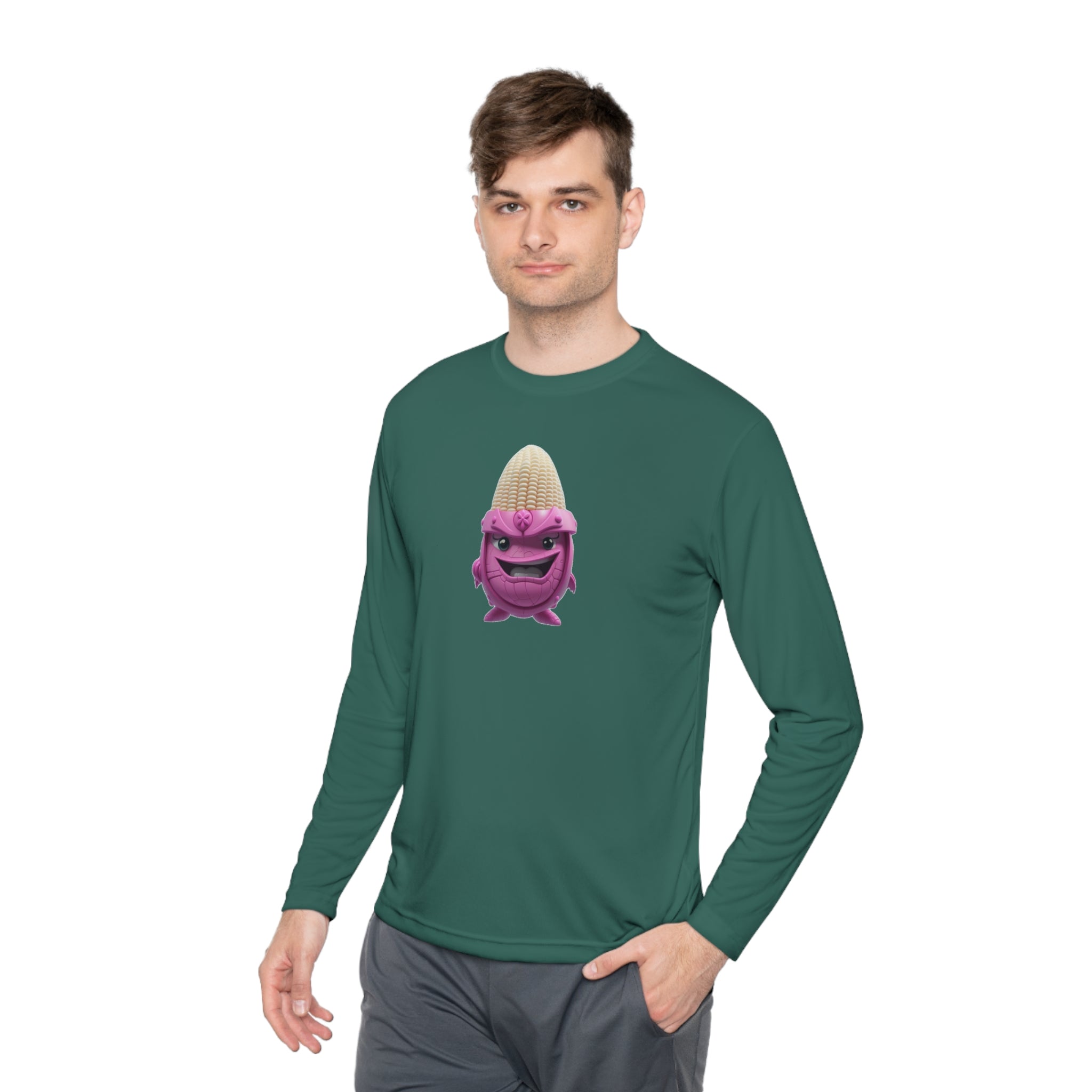 Unisex Lightweight Long Sleeve Tee : Corn Shirt | Cute Cartoon Shirt | Cornelius Shirt