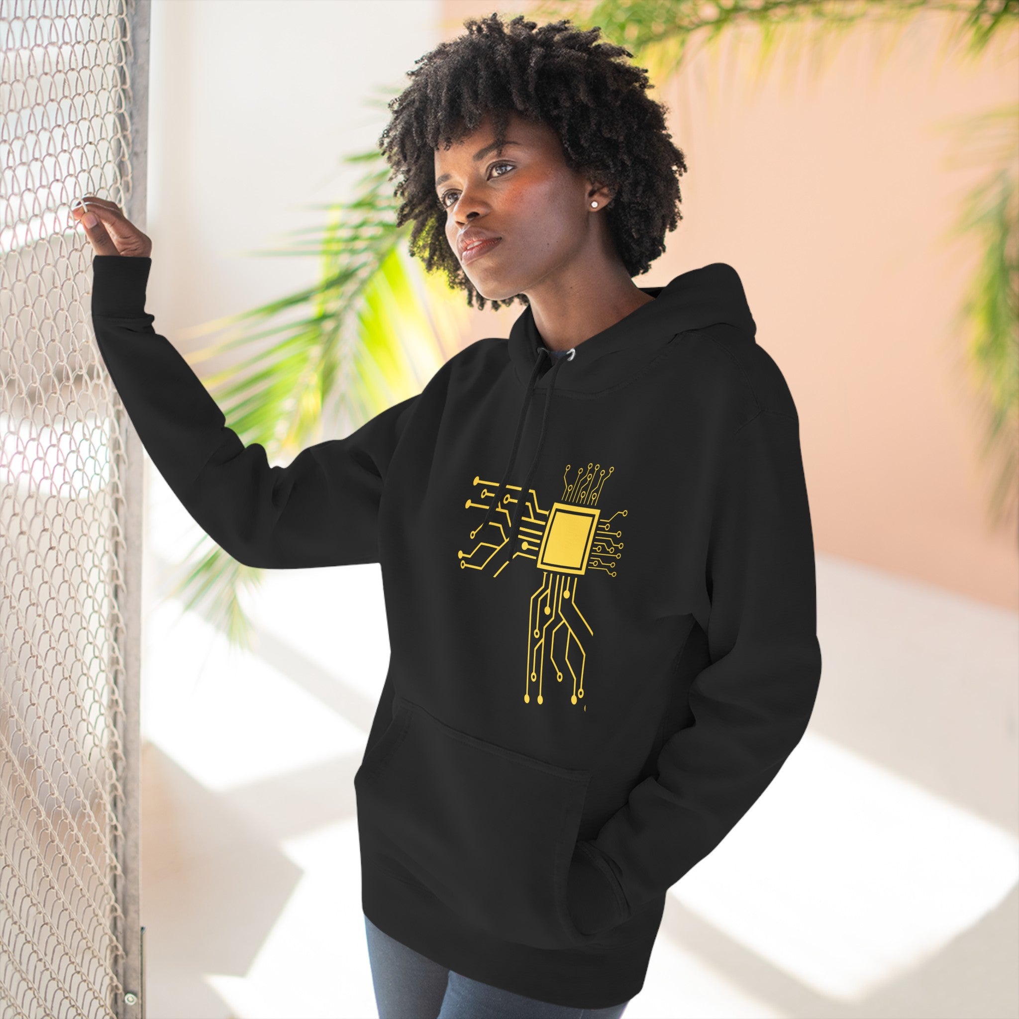 Three-Panel Fleece Hoodie - Tech Hoodie