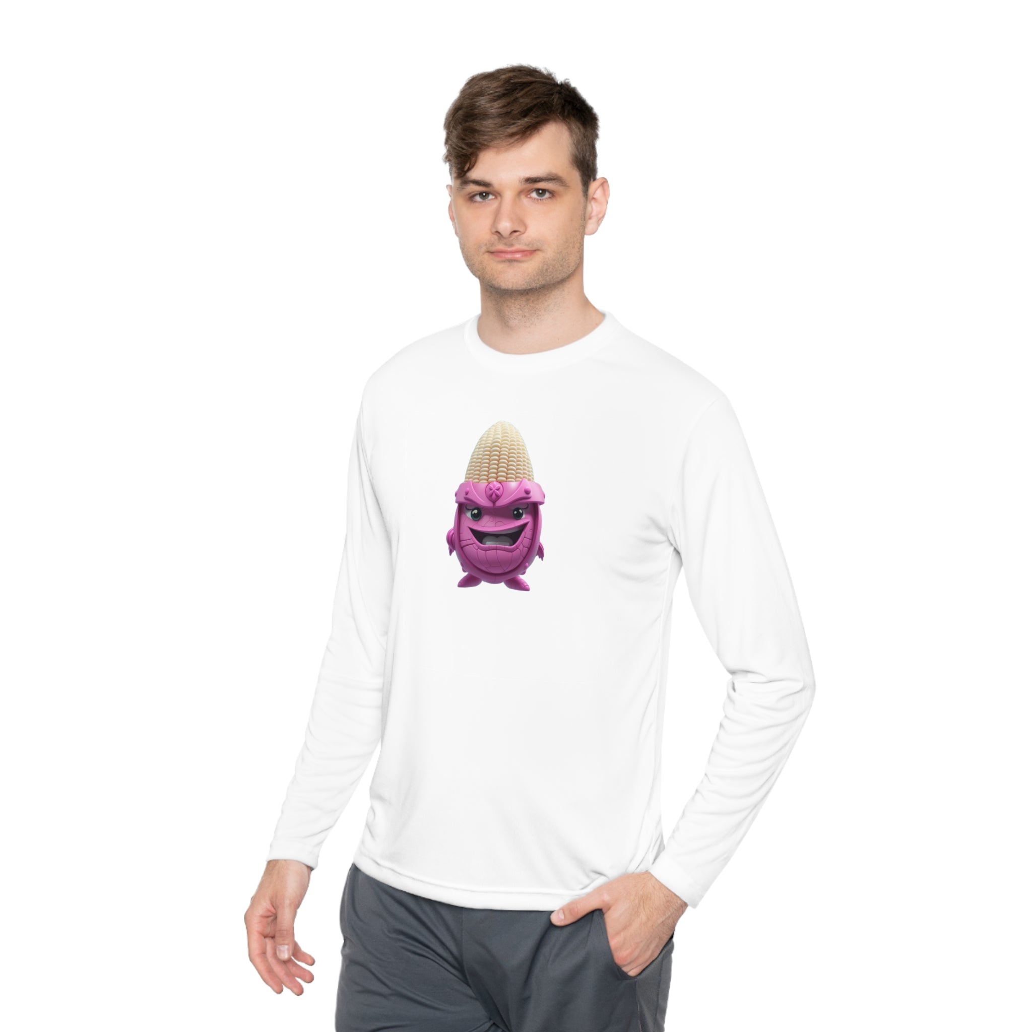 Unisex Lightweight Long Sleeve Tee : Corn Shirt | Cute Cartoon Shirt | Cornelius Shirt