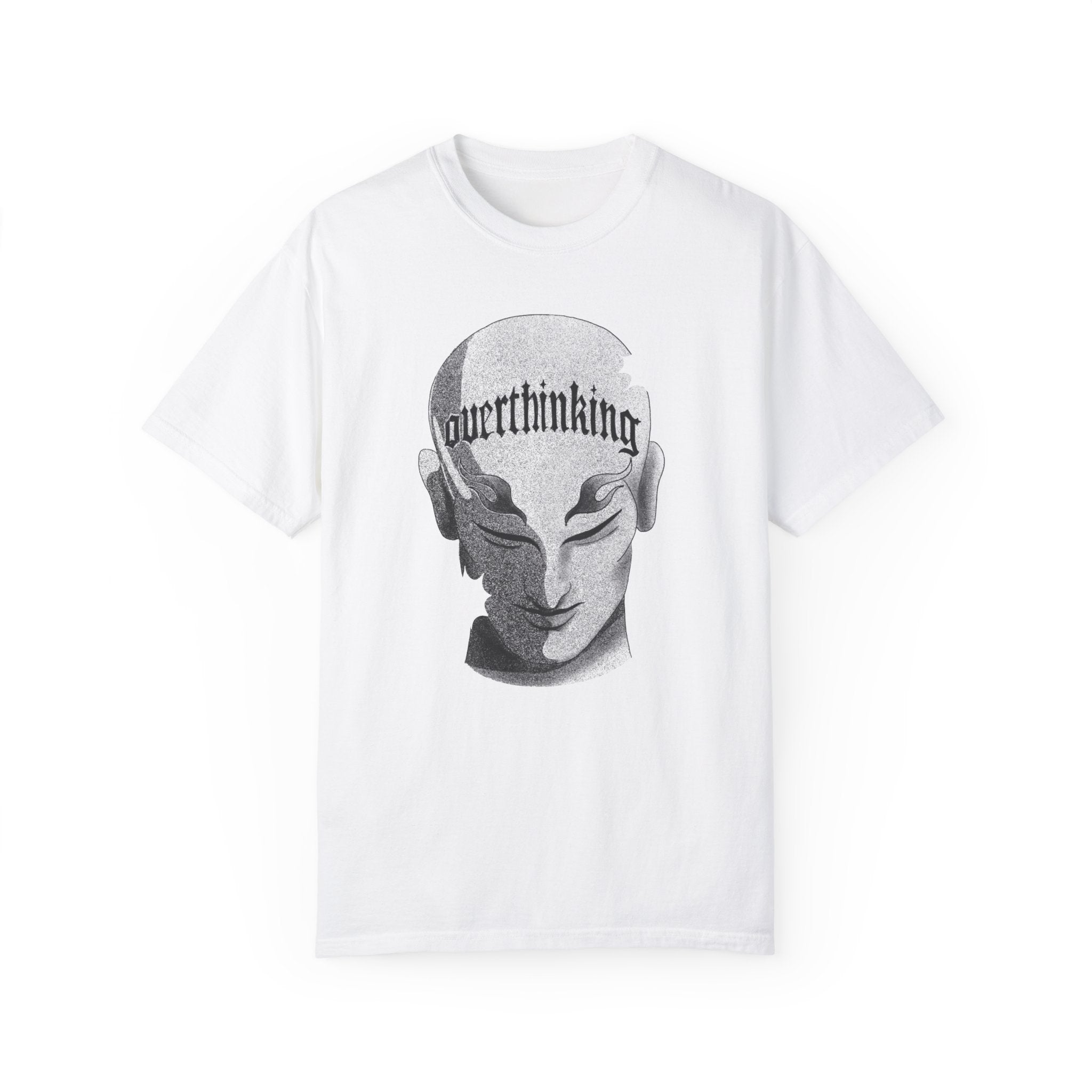 Overthinking T-Shirt - Skull Tee - Unisex Garment-Dyed T-shirt