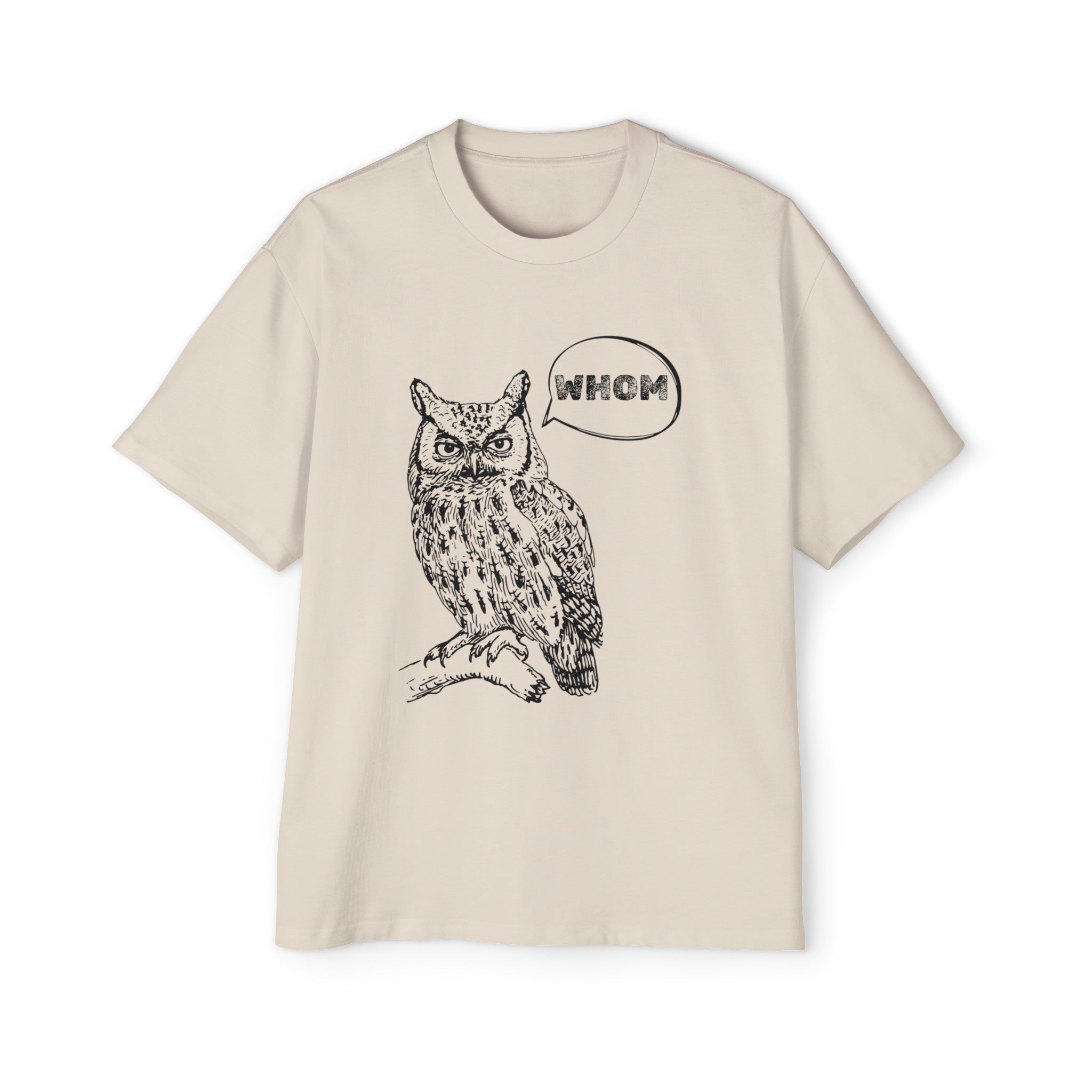 Men's Heavy Oversized Tee : Owl Tee Shirt